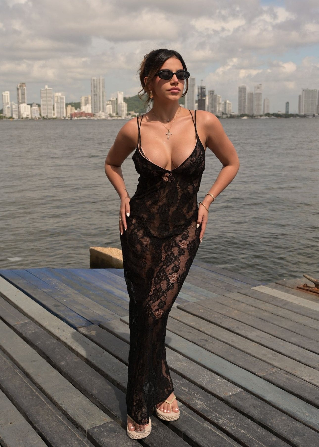 HANA Black LONG DRESS