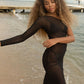 ONE SHOULDER Black Mesh
